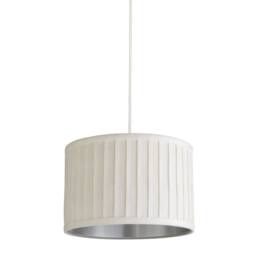 Lighting Collection Pleated Velvet Ivory Shade With Metallic Silver Inner 40Cm Lamp Shade - thumbnail 3