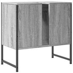 Berkfield Home Bathroom Sink Cabinet Grey Sonoma 60x33x60 cm Engineered Wood - Size: 60 x 33 x 60 cm - thumbnail 8