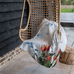Benjamin Tate Design Flowers On Marble Blanket in Natural - Size: 120 cm x 150 cm - thumbnail 4
