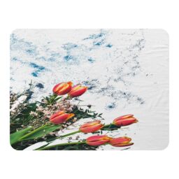 Benjamin Tate Design Flowers On Marble Blanket in Natural - Size: 120 cm x 150 cm - thumbnail 1