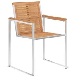 Berkfield Home Classic Garden Chairs 2 pcs Solid Teak Wood & Stainless Steel in Brown - thumbnail 3