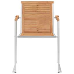 Berkfield Home Classic Garden Chairs 2 pcs Solid Teak Wood & Stainless Steel in Brown - thumbnail 1
