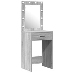 Berkfield Home 2-Piece Dressing Table Set with LED in Grey Sonoma Engineered Wood - thumbnail 4