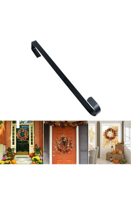 KDMD 28cm Christmas Door Wreath Hook Hanger Universal Iron Black - image 1