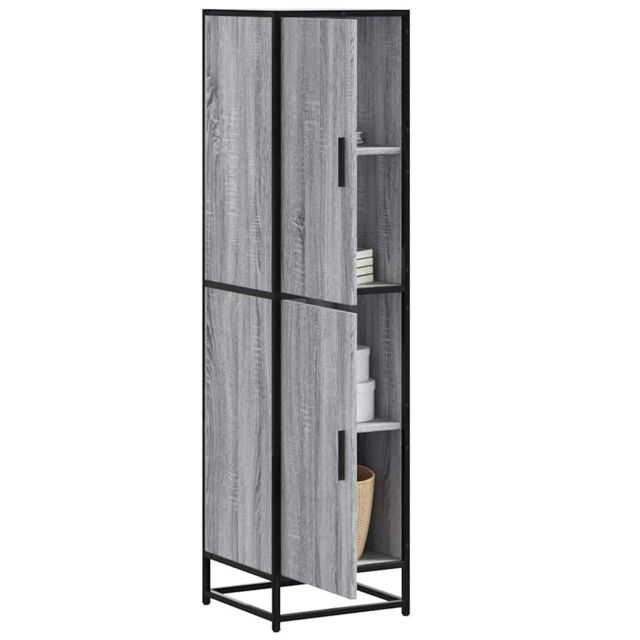 Berkfield Home Highboard Grey Sonoma 35.5x35x139 cm Engineered Wood & Metal - image 1