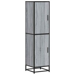 Berkfield Home Highboard Grey Sonoma 35.5x35x139 cm Engineered Wood & Metal - thumbnail 2
