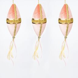 Shatchi Pink Oval Drop Decoration 7x30cm - Christmas Hanging Decoration - Size: 7x30 cm - thumbnail 4