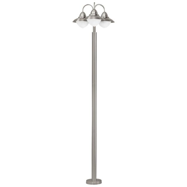 Loops IP44 Outdoor Bollard Light Stainless Steel 3 x 60W E27 Bulb Driveway Lamp Post in Metallics - image 1