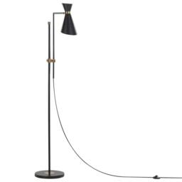 Wyld and Coco Lighting Floor Lamp - Marble Base Matt Black Metal with Gold Accents - thumbnail 5