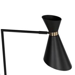 Wyld and Coco Lighting Floor Lamp - Marble Base Matt Black Metal with Gold Accents - thumbnail 7