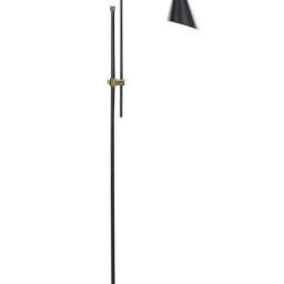 Wyld and Coco Lighting Floor Lamp - Marble Base Matt Black Metal with Gold Accents - thumbnail 2