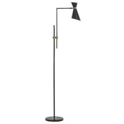 Wyld and Coco Lighting Floor Lamp - Marble Base Matt Black Metal with Gold Accents - thumbnail 4
