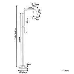 Wyld and Coco Lighting Floor Lamp - Marble Base Matt Black Metal with Gold Accents - thumbnail 3