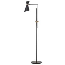 Wyld and Coco Lighting Floor Lamp - Marble Base Matt Black Metal with Gold Accents - thumbnail 6