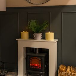 ValueLights LED Set of 2 Flickering Flameless Wax Candle Ivory Light Decoration - thumbnail 2