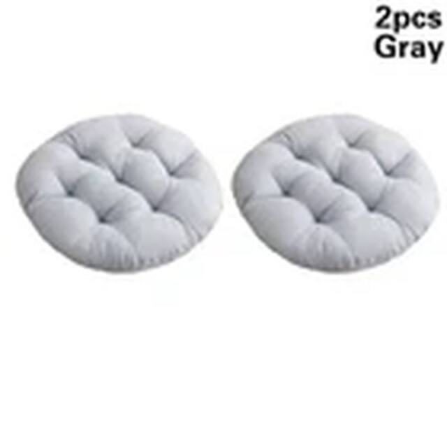 Havendro 2X Gray Round Chair Seat Pad Cushions Dining Garden Patio Pillow in Grey - image 1