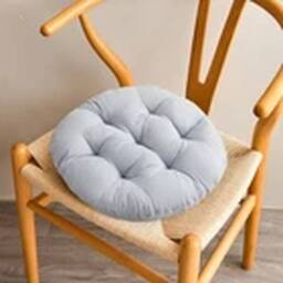 Havendro 2X Gray Round Chair Seat Pad Cushions Dining Garden Patio Pillow in Grey - thumbnail 2