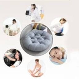 Havendro 2X Gray Round Chair Seat Pad Cushions Dining Garden Patio Pillow in Grey - thumbnail 3