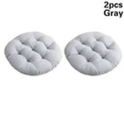 Havendro 2X Gray Round Chair Seat Pad Cushions Dining Garden Patio Pillow in Grey - thumbnail 1