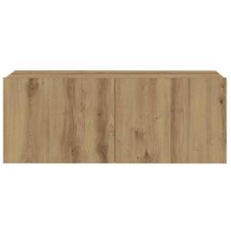Berkfield Home Wall Mounted TV cabinets 3 pcs Artisan Oak Engineered Wood in Brown - thumbnail 7