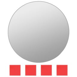 Berkfield Home 7 Piece Wall Mirror Set Round Glass in Silver - thumbnail 6