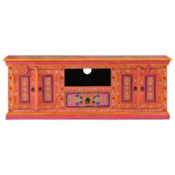 Berkfield Home TV Cabinet Pink 110x30x40 cm Solid Wood Mango - Size: 110 x 30 x 40 cm - thumbnail 4