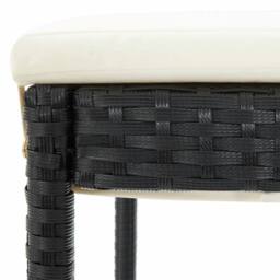 Berkfield Home Beautiful 3 Piece Garden Bar Set Black Solid Wood Acacia & Poly - thumbnail 9