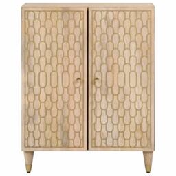 Berkfield Home Side Cabinet 60x33x75 cm Solid Wood Mango in Brown - Size: 60 x 33 x 75 cm - thumbnail 3