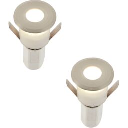 Loops 2 PACK Recessed Decking IP67 Guide Light - 1.2W Cool White LED - Satin Nickel in Metallics