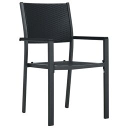 Berkfield Home Garden Chairs 2 pcs Black Plastic Rattan Look - thumbnail 2