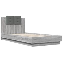 Berkfield Home Bed Frame with LED without Mattress Grey Sonoma 100x200 cm - thumbnail 3