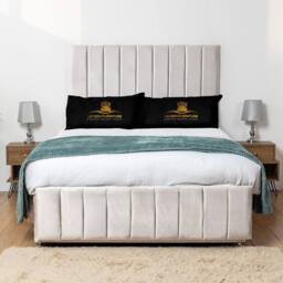UK Bed Furniture Falcon Divan Bed with 2 Drawers Same Side & 26 Inch headboard in White - Size: Single - thumbnail 2