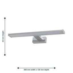 First Choice Lighting Set of 2 Verve - Bathroom LED Over Mirror Lights in Silver - thumbnail 6
