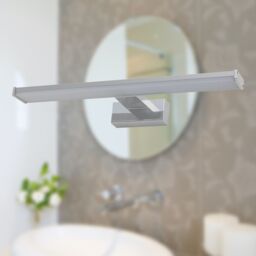 First Choice Lighting Set of 2 Verve - Bathroom LED Over Mirror Lights in Silver - thumbnail 4