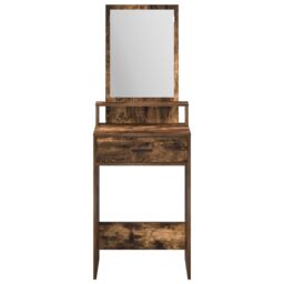 Berkfield Home Dressing Table with Drawers - Smoked Oak, 50x41x140 cm in Brown - Size: 50 x 41 x 140 cm - thumbnail 5