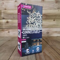 Samuel Alexander 100 LED 8m Premier Christmas Connectable Outdoor Static Lights in Warm White in Beige - thumbnail 6