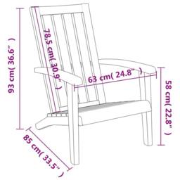 Berkfield Home Beautiful Garden Adirondack Chair Black Polypropylene - thumbnail 8