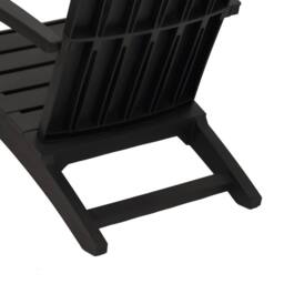 Berkfield Home Beautiful Garden Adirondack Chair Black Polypropylene - thumbnail 7