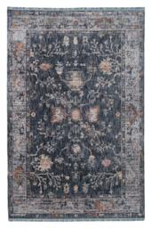 Navy Grey Traditional Bordered Persian Style Rug