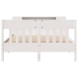 Berkfield Home Decorative Bookcase Bed without Mattress White 140x190cm Solid Wo - Size: 140x190 cm - thumbnail 4