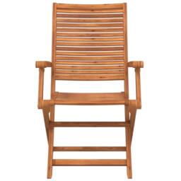 Berkfield Home Folding Garden Chairs with Armrest 2 pcs Solid Wood Acacia in Brown - thumbnail 4