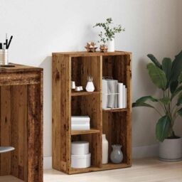 Berkfield Home Book Cabinet Old Wood 50x25x80 cm Engineered Wood in Brown - Size: 50 x 25 x 80 cm - thumbnail 3