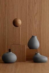 Blomus Nona Set of 3 Porcelain Vases - Pewter in Grey - thumbnail 2