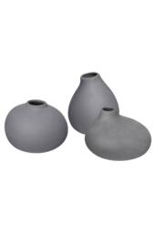 Blomus Nona Set of 3 Porcelain Vases - Pewter in Grey - thumbnail 1