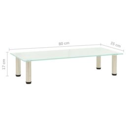 Berkfield Home TV Stand Frosted 80x35x17 cm Tempered Glass in Clear - Size: 80 x 35 x 17 cm - thumbnail 5