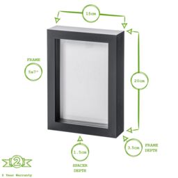 "Nicola Spring 3D Box Photo Frames - 5"" x 7"" - White - Pack of 5" - thumbnail 4