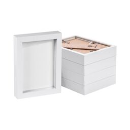 "Nicola Spring 3D Box Photo Frames - 5"" x 7"" - White - Pack of 5" - thumbnail 1