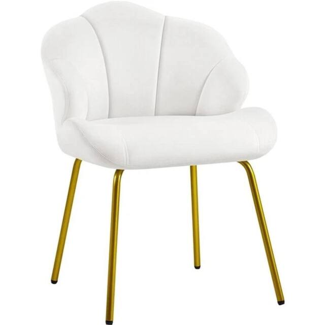 SPETLEK Velvet Accent Chair white - image 1