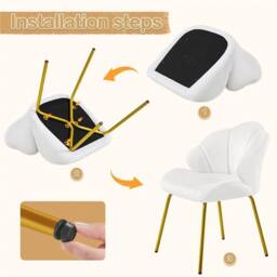 SPETLEK Velvet Accent Chair white - thumbnail 3