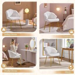 SPETLEK Velvet Accent Chair white - thumbnail 5